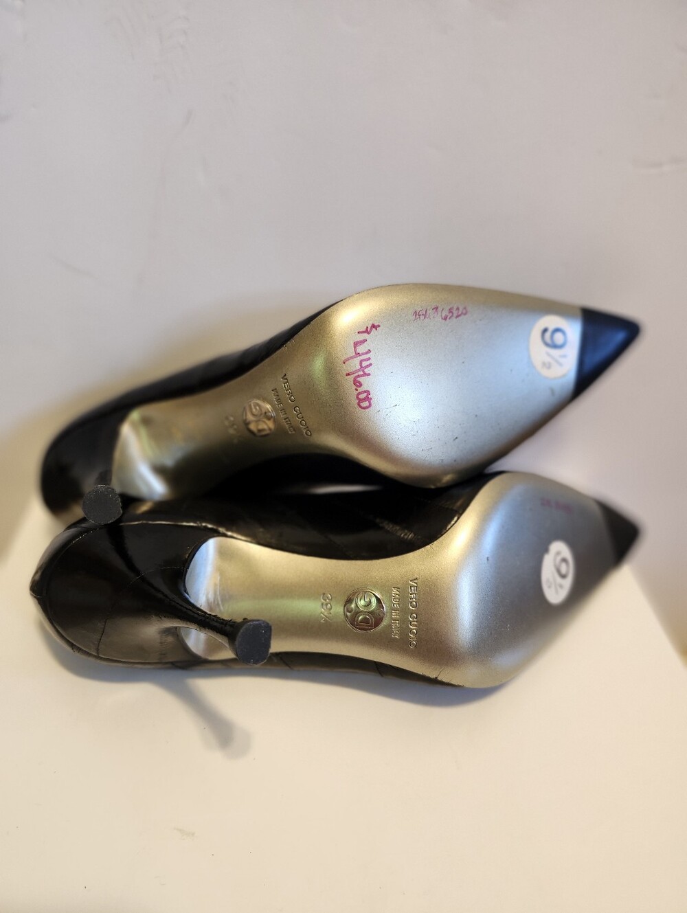 NWT Dolce & Gabbana Black Eelskin Pointed Toe Stiletto Pumps Sz.9/9.5 Ret.$795 - Picture 10 of 10